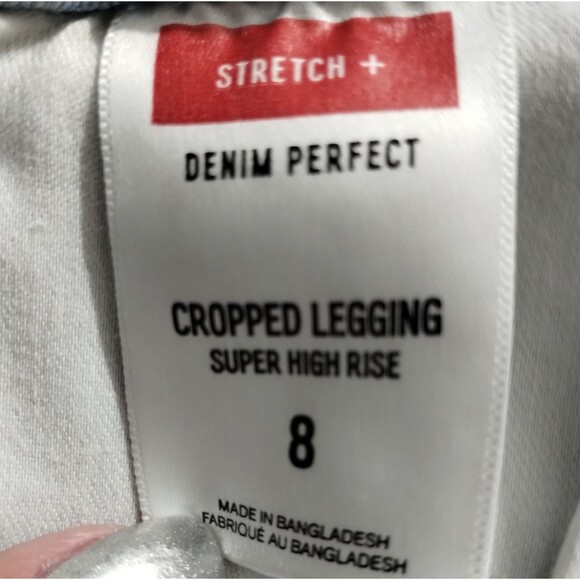 Express Jeans Women's 8 Button Front Light Wash Pockets Super High Rise Skinny - Picture 7 of 10